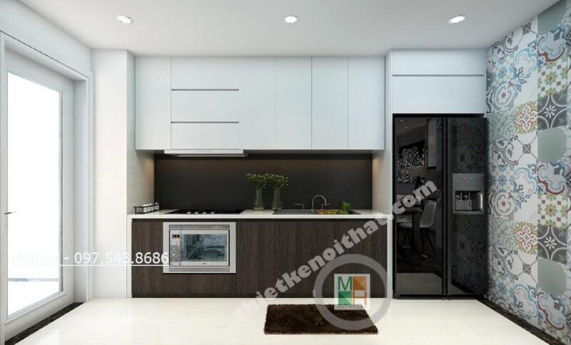 Thiết kế tủ bếp chung cư|hiện đại|chữ i|gỗ công nghiệp} đơn giản nhưng vẫn đảm bảo tiện nghi cho người nội trợ Tủ bếp gỗ công nghiệp