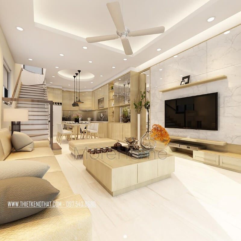 Sofa bọc da đẹp và hiện đại cùng với khung gỗ tự nhiên kết hợp với bàn trà nhẹ nhàng góp phần tạo nên vẻ đẹp thẩm mỹ cho căn phòng.