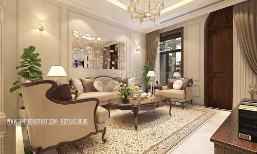 Không gian sống sang trọng với gỗ óc chó